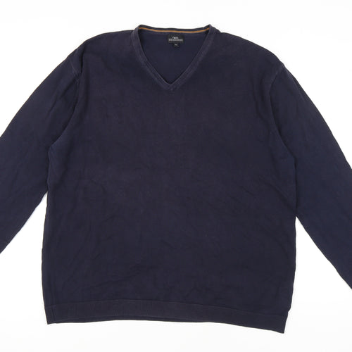Next Men's Blue Pullover V-Neck Jumper 2XL