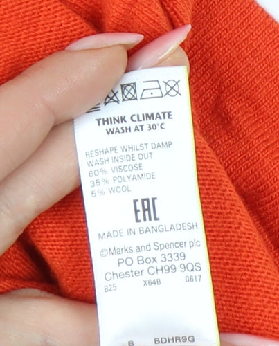 Marks & Spencer Women's Orange V-Neck Jumper