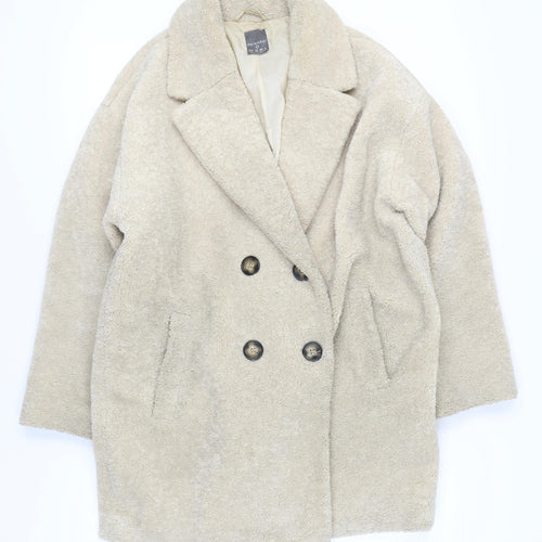 Primark Women's Beige Long Overcoat Size L