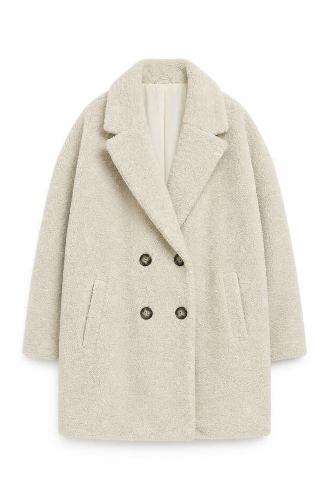 Front view of Primark Women's Beige Long Overcoat, size L
