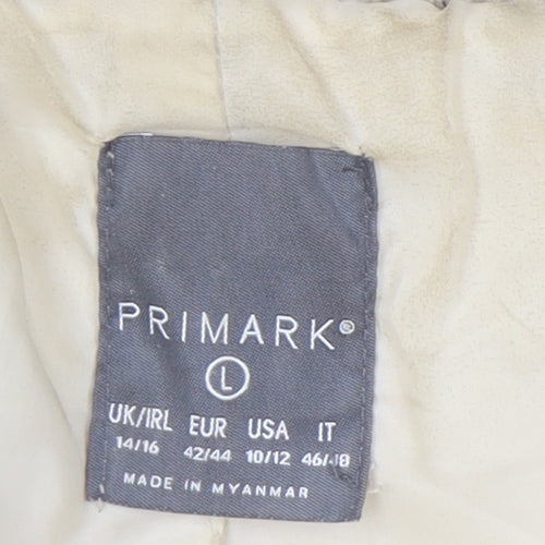 Primark Women's Beige Long Overcoat Size L