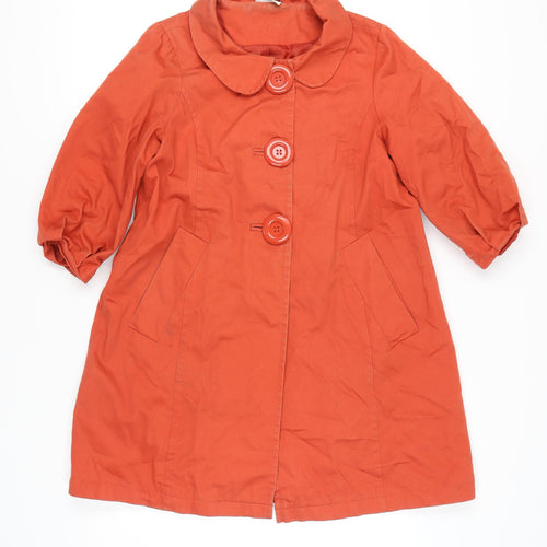 Atmosphere Women's Orange Button Coat Size 10