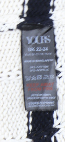Yours Women Multicoloured Cable Knit Pullover Size 22