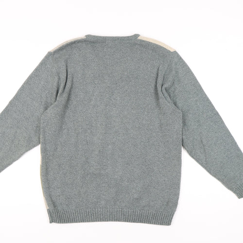Essentials Men's Multicoloured V-Neck Pullover, Small