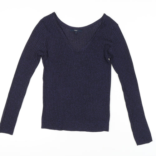 Next Women's Blue V-Neck Pullover Jumper