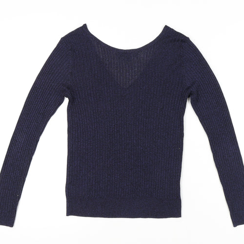 Next Women's Blue V-Neck Pullover Jumper