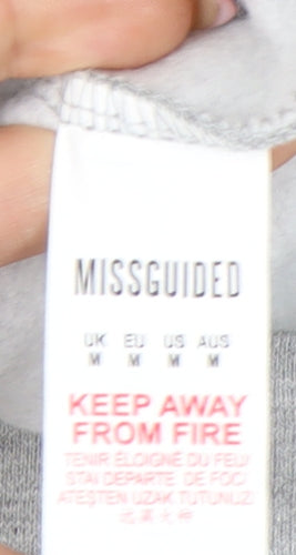Missguided Women's Grey Pullover Hoodie M Casual