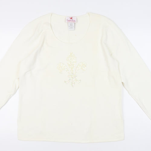 Quacker Factory Women’s Ivory Pullover Jumper L