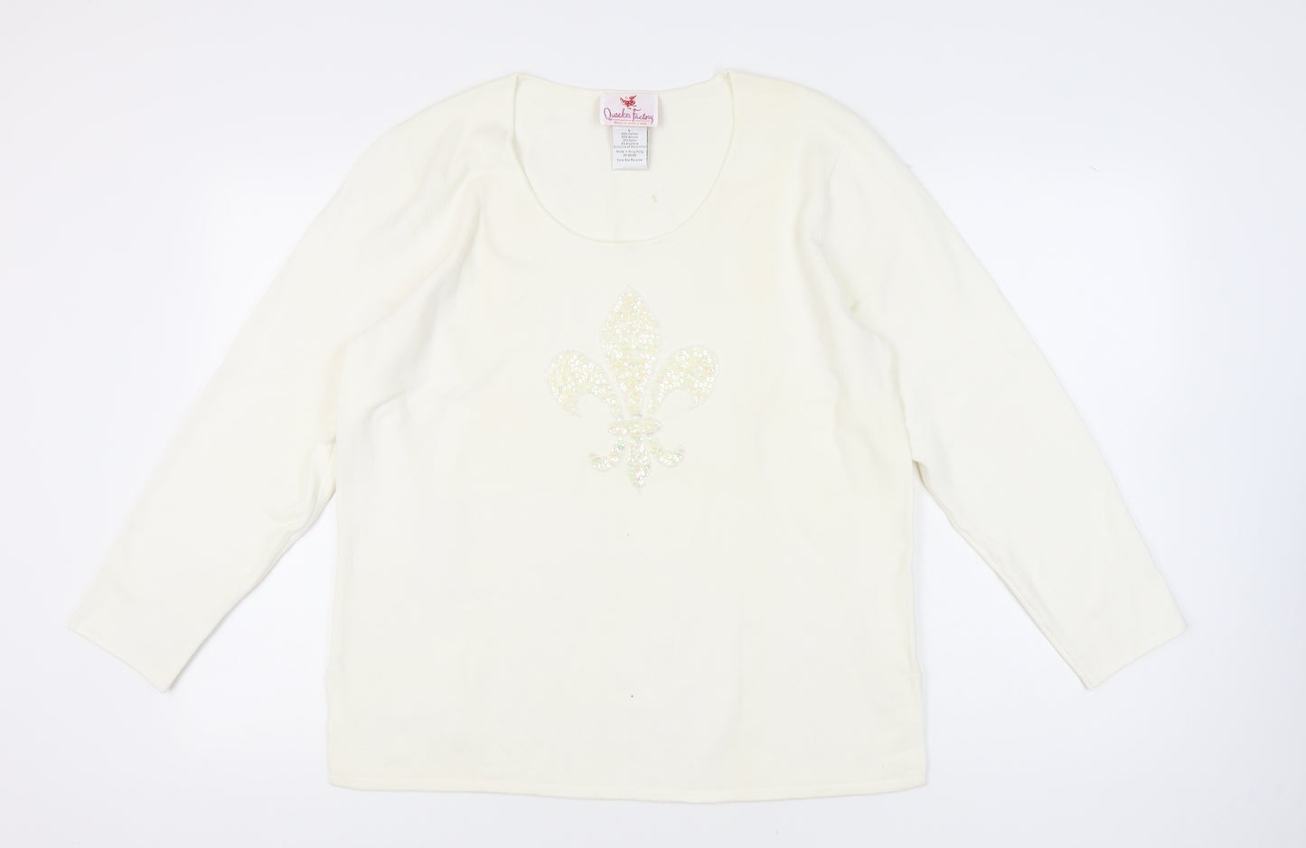 Quacker Factory Women’s Ivory Pullover Jumper L