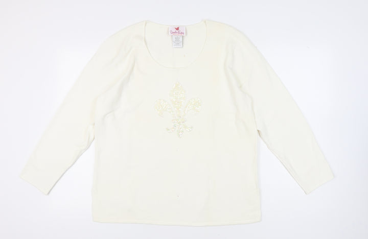 Quacker Factory Women’s Ivory Pullover Jumper L