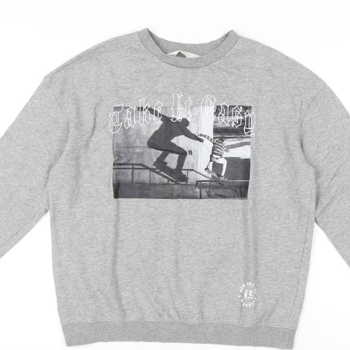 H&M Boys Grey Skateboarding Graphic Sweatshirt 12-13 Years