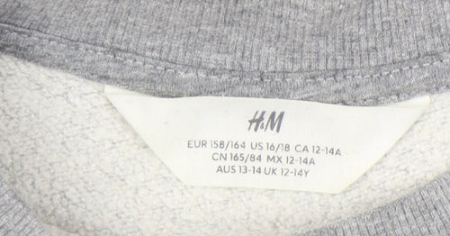 H&M Boys Grey Skateboarding Graphic Sweatshirt 12-13 Years