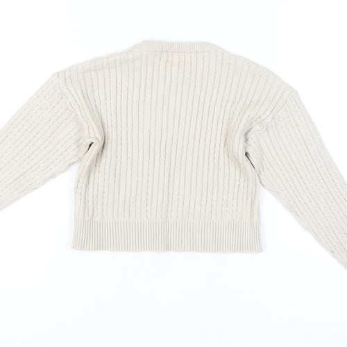 Cotton On Women's Beige Cable-Knit Pullover Jumper M