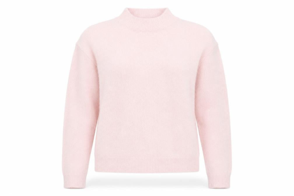 Front view of Select Women's Pink Mock Neck jumper - L