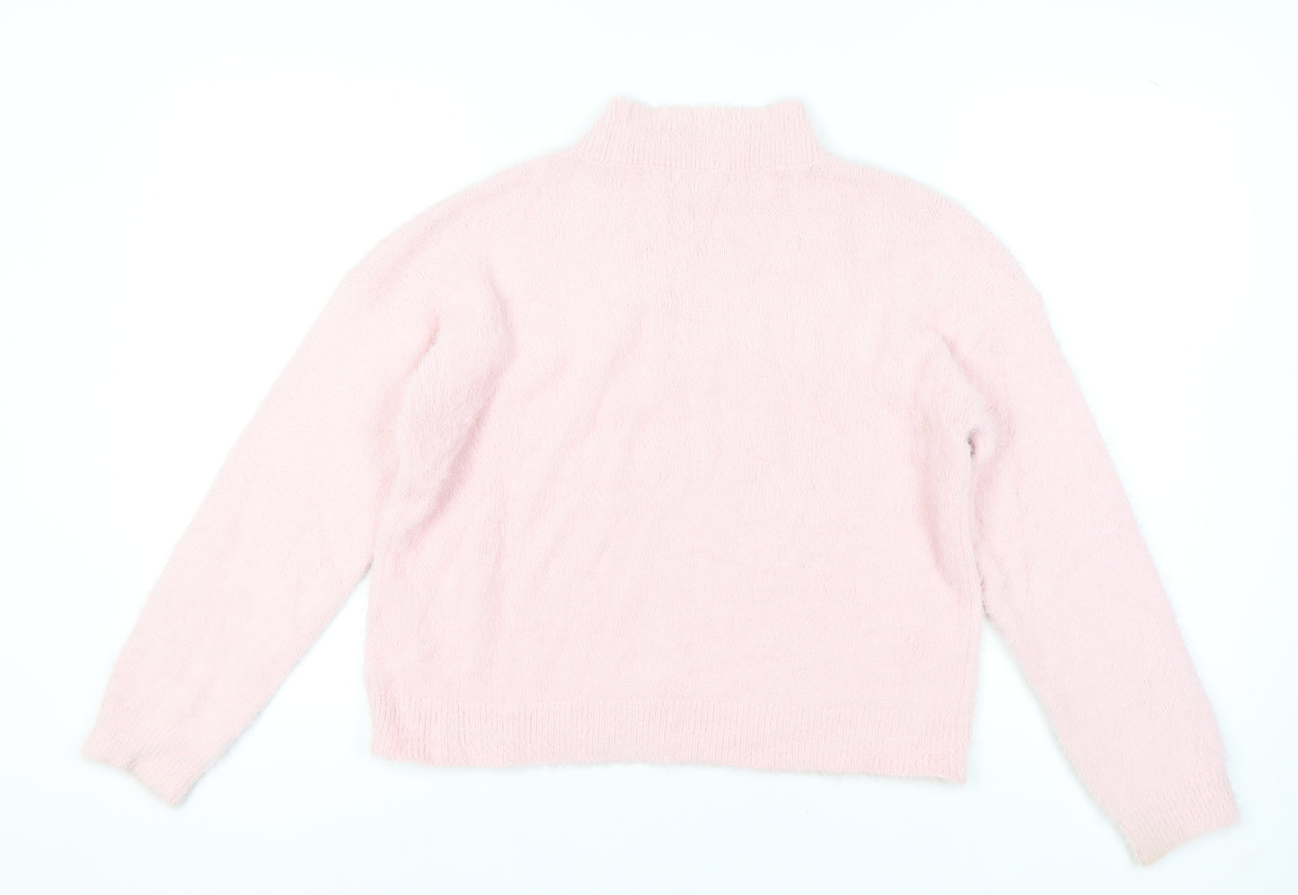 Select Women's Pink Mock Neck Pullover Jumper - L