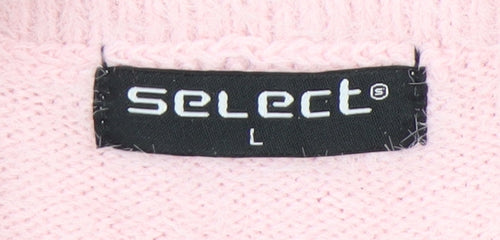 Select Women's Pink Mock Neck Pullover Jumper - L
