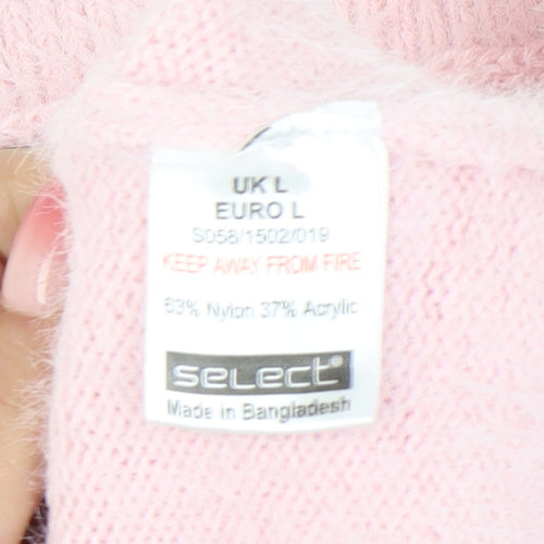 Select Women's Pink Mock Neck Pullover Jumper - L