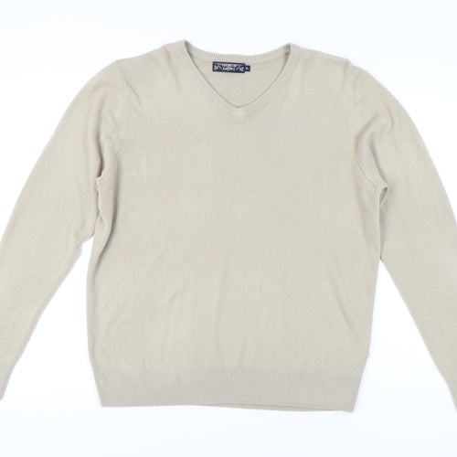 Kensington Eastside Beige Men's XL V-Neck Jumper