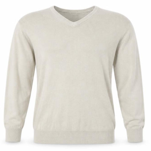 Kensington Eastside Beige Men's XL V-Neck Jumper
