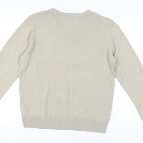 Kensington Eastside Beige Men's XL V-Neck Jumper