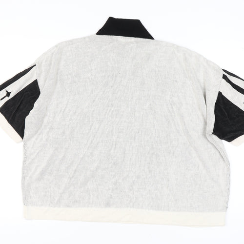 boohooMAN Men's Black L Racing Collared Jumper