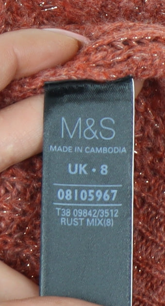 Marks and Spencer Women's Red Pullover Jumper Size 8