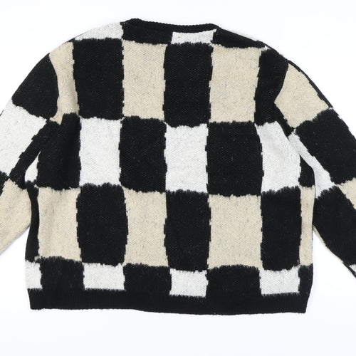 ASOS Black Check Crew Neck Pullover Jumper M