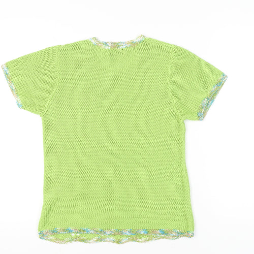 Casamia Exclusive Women's Green Scoop Neck Knit Jumper S