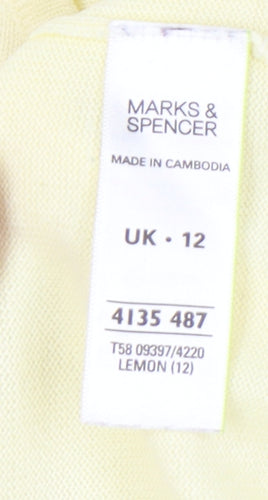 Marks and Spencer Women's Yellow Pullover Jumper Size 12