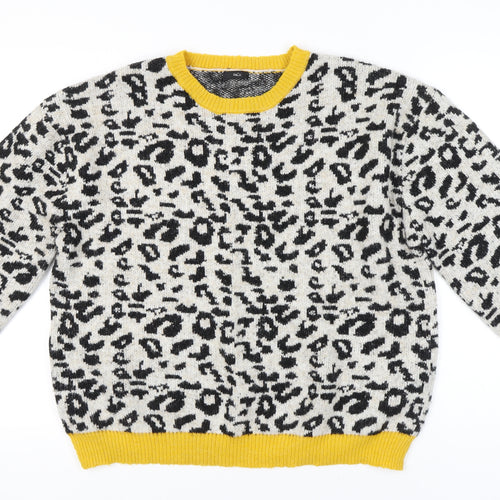 M&Co Women's Multicoloured Leopard Print Pullover Jumper