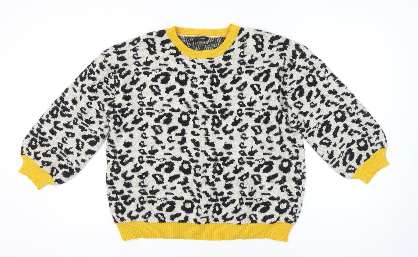 M&Co Women's Multicoloured Leopard Print Pullover Jumper