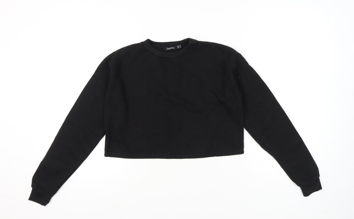 Boohoo Women's Black Pullover Sweatshirt UK Size 6
