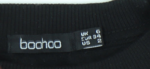 Boohoo Women's Black Pullover Sweatshirt UK Size 6