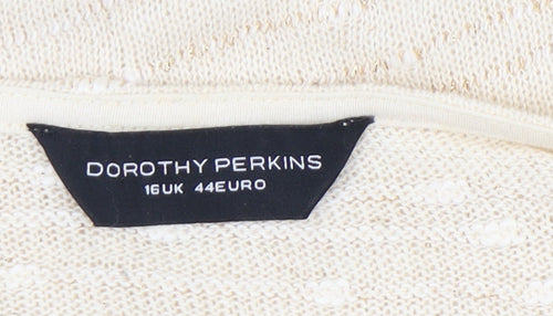 Dorothy Perkins Women's Beige Pullover Jumper Size 16