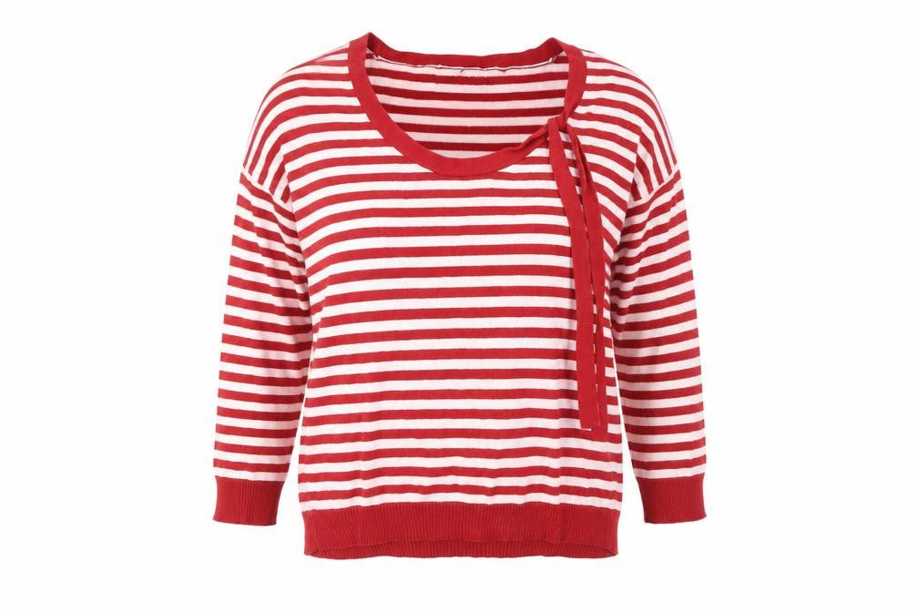 Front view of Springfield Women's Red Striped jumper M