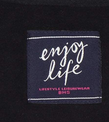 BHS Women's Black Full Zip Hoodie, Size 10