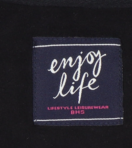 BHS Women's Black Full Zip Hoodie, Size 10