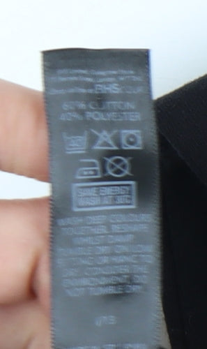 BHS Women's Black Full Zip Hoodie, Size 10