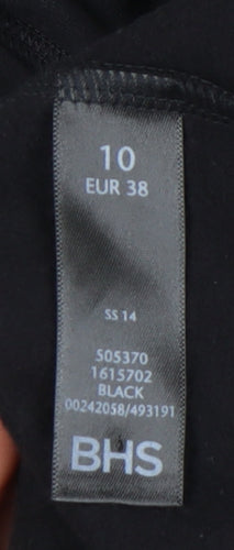 BHS Women's Black Full Zip Hoodie, Size 10