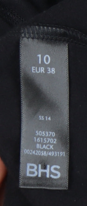 BHS Women's Black Full Zip Hoodie, Size 10