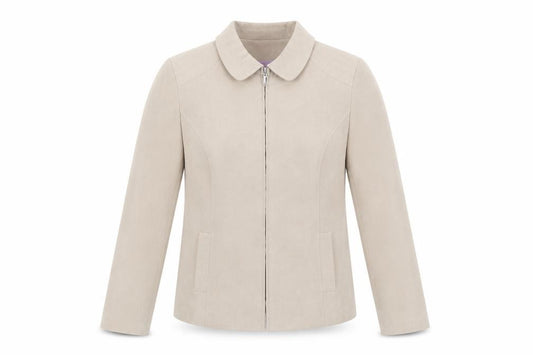 Front view of Bonmarché Women's Beige Jacket, size 14, Full Zip Casual