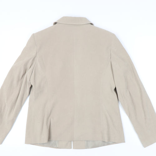 Bm Women's Beige Jacket Size 14 Full Zip Casual