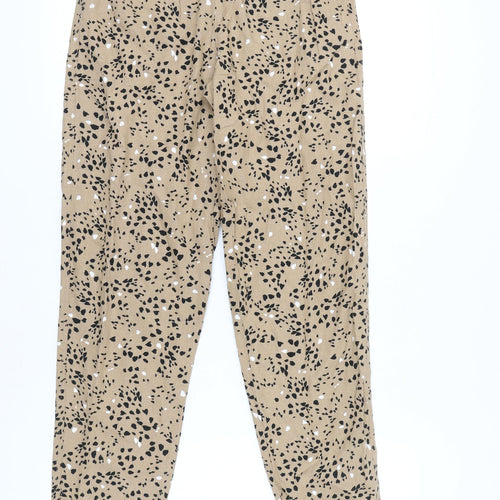 Marks and Spencer Beige Animal Print Trousers, Size 8, Women