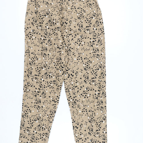 Marks and Spencer Beige Animal Print Trousers, Size 8, Women
