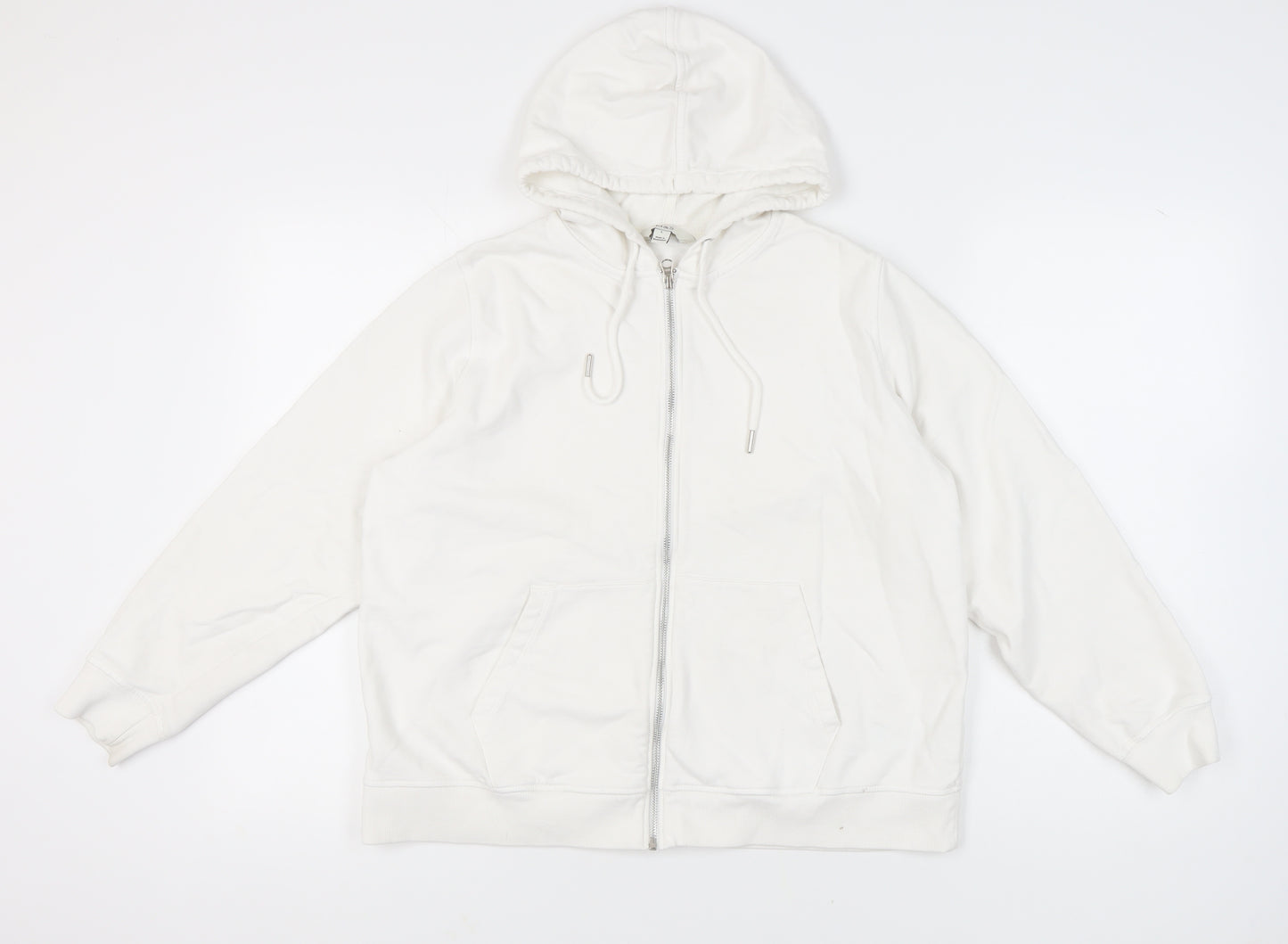Marks and Spencer Women White Full Zip Hoodie L