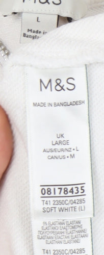 Marks and Spencer Women White Full Zip Hoodie L