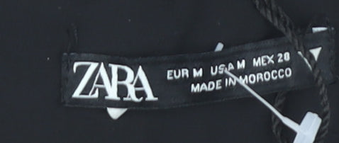 Zara Women's Black Cropped Blouse Size 12 Halter Lace