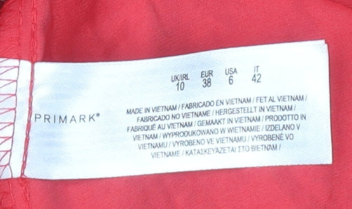 Primark Women's Red Wrap Dress Size 10