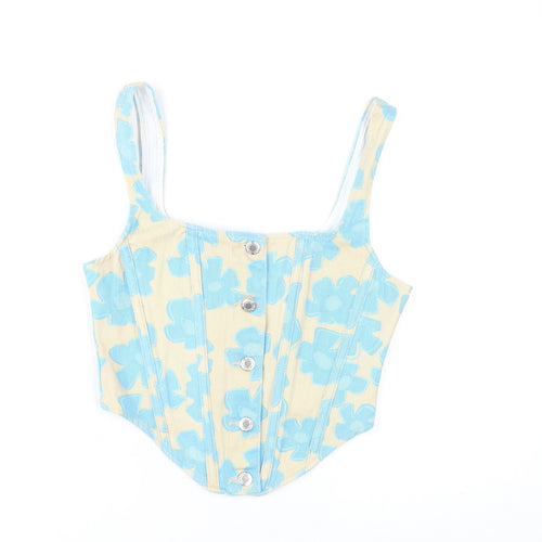 PrettyLittleThing Women's Multicoloured Floral Cropped Camisole - Size 10