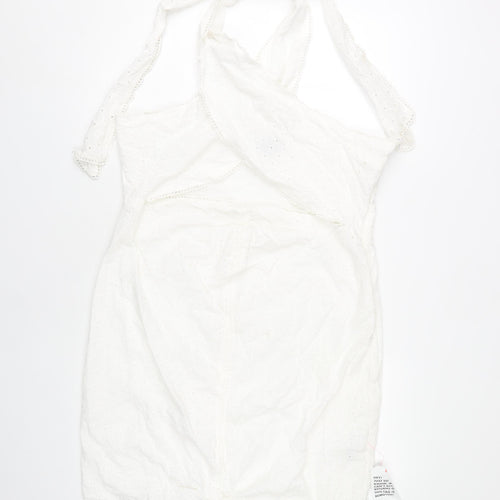 ASOS Design Women's White Halter Dress, Size 18